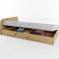 Garnero Arredamenti Letto 120x190cm una piazza e mezza contenitore Carducci Rovere Rustico Online