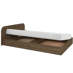 Garnero Arredamenti Letto 120x190cm una piazza e mezza contenitore Carducci Noce Clearance