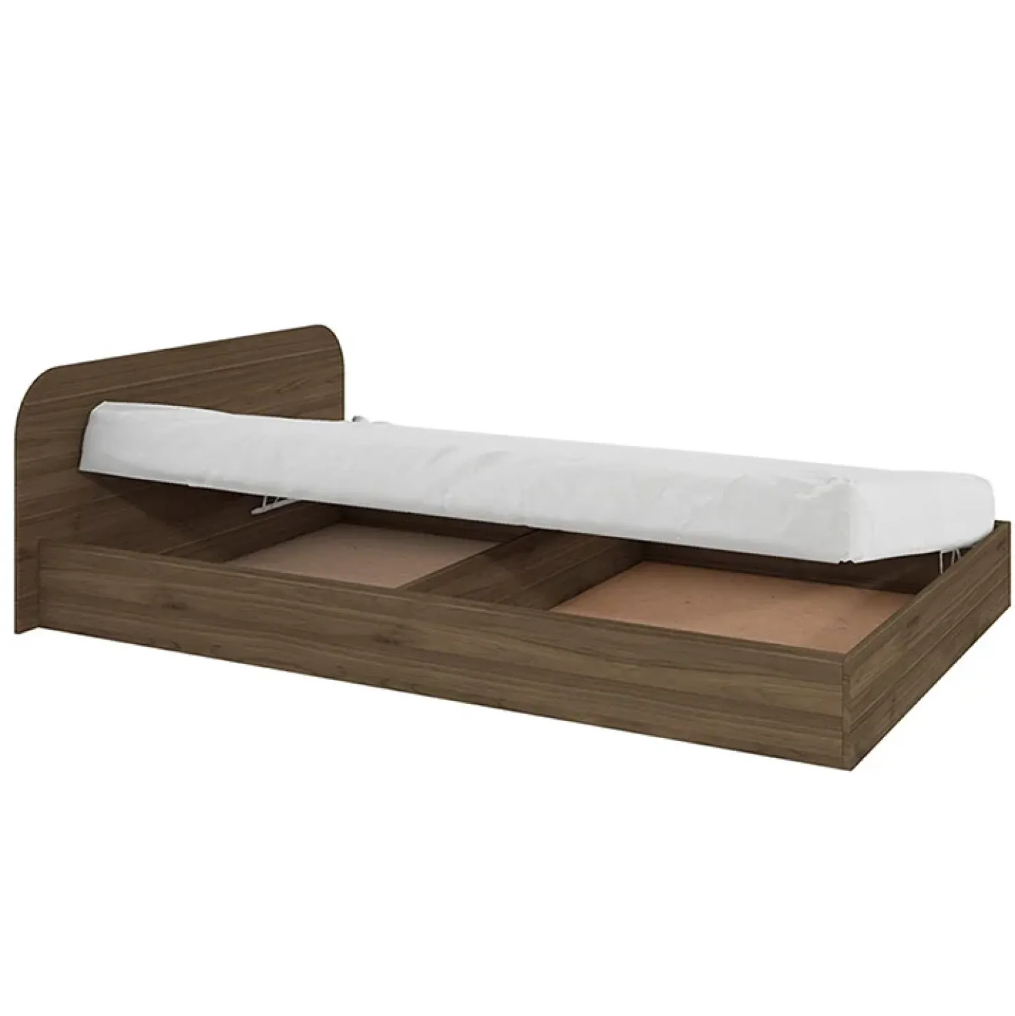 Garnero Arredamenti Letto 120x190cm una piazza e mezza contenitore Carducci Noce Clearance