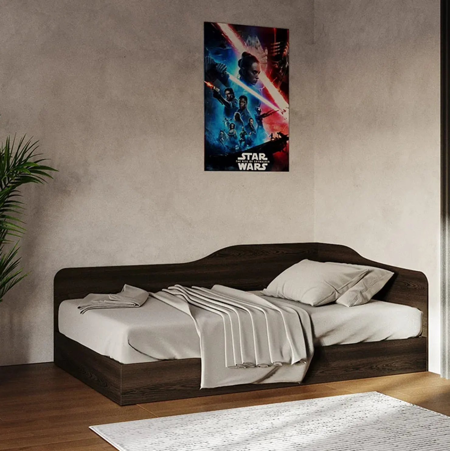 Garnero Arredamenti Letto 120x190cm una piazza e mezza contenitore Alex Gihome® Wengè Clearance