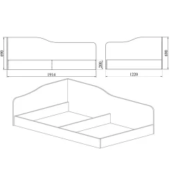 Garnero Arredamenti Letto 120x190cm una piazza e mezza contenitore Alex Gihome® Wengè Clearance
