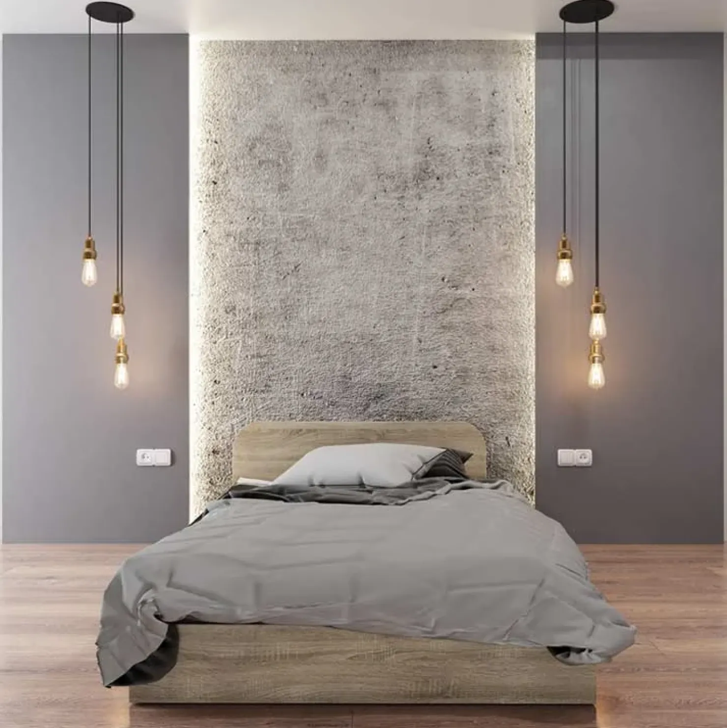 Garnero Arredamenti Letto 120x190cm una piazza e mezza contenitore sonoma Carducci Rovere Hot