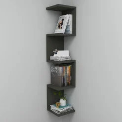 Garnero Arredamenti Libreria angolare da parete 22x111h cm con ripiani Reale Antracite Discount