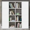 Garnero Arredamenti Libreria componibile 175x175h cm moderna bianco frassinato Kubic 07 Discount