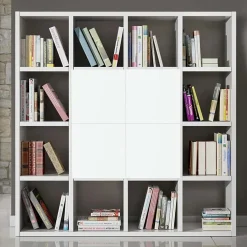 Garnero Arredamenti Libreria componibile 175x175h cm moderna bianco frassinato Kubic 13 Clearance