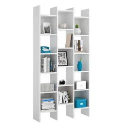 Garnero Arredamenti Libreria da parete scaffale 192x192h cm moderna bianco opaco Jasmine2 Outlet