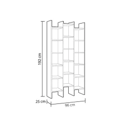 Garnero Arredamenti Libreria da parete scaffale 192x192h cm moderna bianco opaco Jasmine2 Outlet