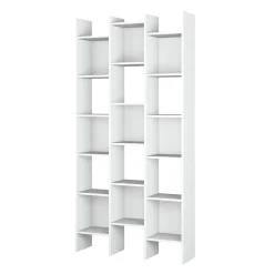 Garnero Arredamenti Libreria da parete scaffale 96x192h cm moderna bianco opaco Jasmine