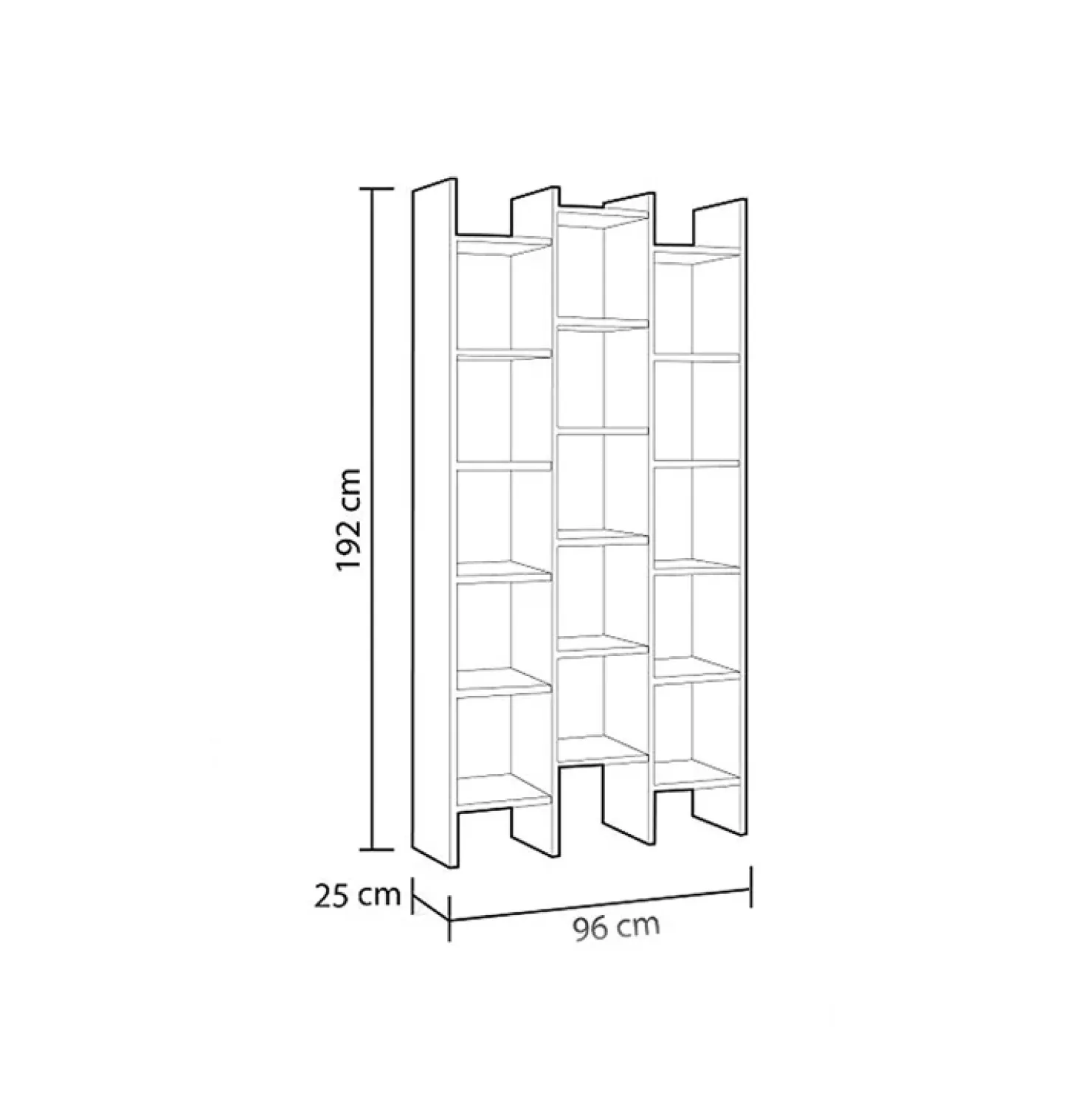 Garnero Arredamenti Libreria da parete scaffale 384x192h cm moderna bianco opaco Jasmine Hot