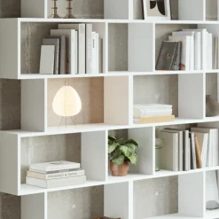 Garnero Arredamenti Libreria da parete 240x192h cm moderna soggiorno Amira 3 Bianco Opaco Sale