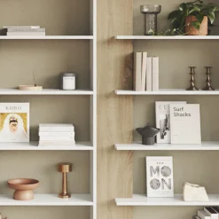 Garnero Arredamenti Libreria da parete 270x180h cm moderna soggiorno rovere bianco Libris Aline 3 Bianco Opaco - Rovere