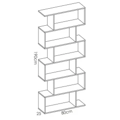 Garnero Arredamenti Libreria da parete 320x192h cm moderna soggiorno Amira Bianco Opaco Hot