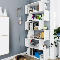 Garnero Arredamenti Libreria da parete 320x192h cm moderna soggiorno Amira Bianco Opaco Hot
