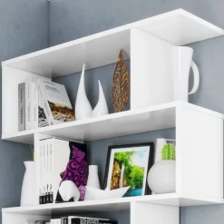 Garnero Arredamenti Libreria da parete 320x192h cm moderna soggiorno Amira Bianco Opaco Hot