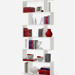 Garnero Arredamenti Libreria da parete 320x192h cm moderna soggiorno Amira Bianco Opaco Hot