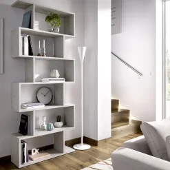 Garnero Arredamenti Libreria da parete 80x192h cm soggiorno design Zaira Cemento Online