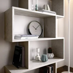 Garnero Arredamenti Libreria da parete 80x192h cm soggiorno design Zaira Cemento Online