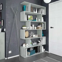 Garnero Arredamenti Libreria da parete 80x192h cm soggiorno design Zaira Cemento Online