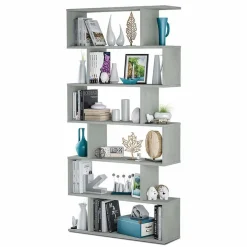 Garnero Arredamenti Libreria da parete 80x192h cm soggiorno design Zaira Cemento Online