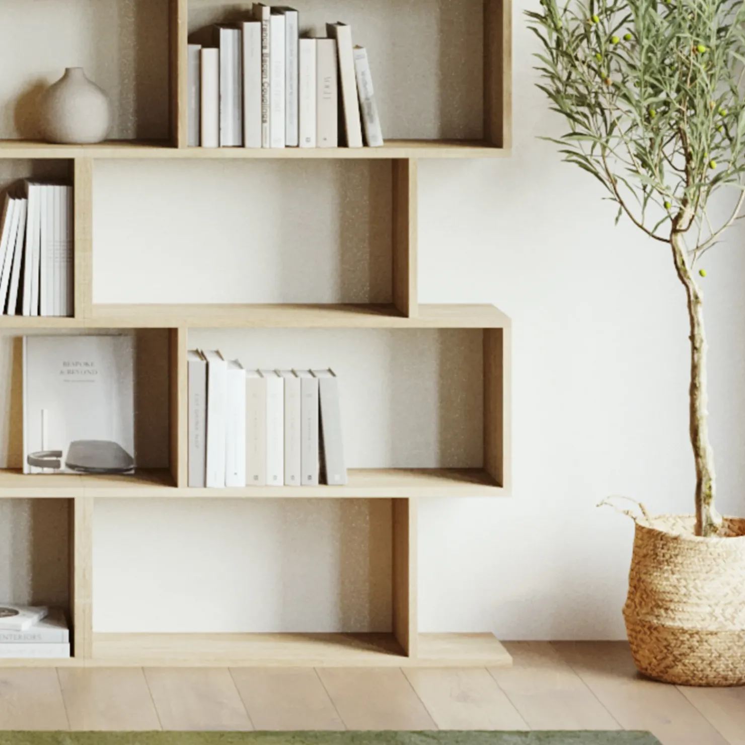 Garnero Arredamenti Libreria da parete 240x192h cm moderna soggiorno chiaro Amira 3 Rovere Online
