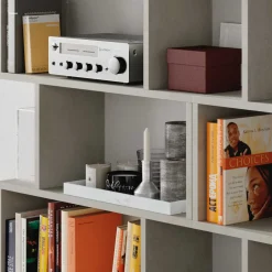 Garnero Arredamenti Libreria da parete 160x192h cm moderna design Amira 2 Cemento Sale