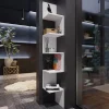 Garnero Arredamenti Libreria da parete 24x151h cm 5 ripiani a giorno moderna bianco Siri