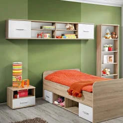 Garnero Arredamenti Libreria sospesa 204x39h cm moderna quercia sonoma bianco opaco Ciak Outlet