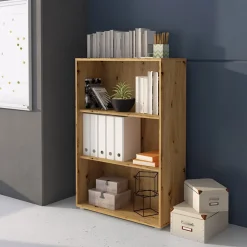 Garnero Arredamenti Libreria ufficio 79x118h cm due ripiani moderna rovere Woody Rovere Rustico Online