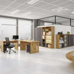 Garnero Arredamenti Libreria ufficio 79x118h cm due ripiani moderna rovere Woody Rovere Rustico Online