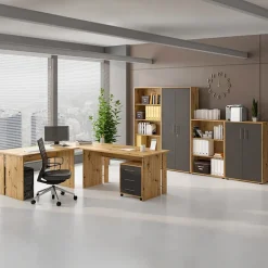 Garnero Arredamenti Libreria ufficio 79x118h cm due ripiani moderna rovere Woody Rovere Rustico Online