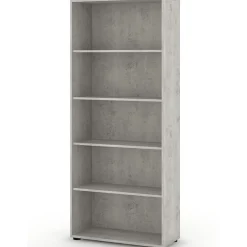 Garnero Arredamenti Libreria ufficio 79x188h cm moderna Woody Cemento