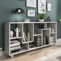 Garnero Arredamenti Libreria verticale 69x161h cm reversibile moderna Eliza Cemento Hot