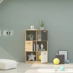 Garnero Arredamenti Libreria 80x120h cm 3 ante cameretta rovere antracite bianco Chiaretto Sale