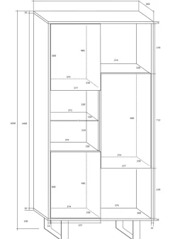 Garnero Arredamenti Libreria 80x165h cm 3 ante design moderna bianco opaco e lucido Star Online