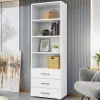 Garnero Arredamenti Libreria 63x190h cm 3 cassetti design moderno bianco Pastello Discount