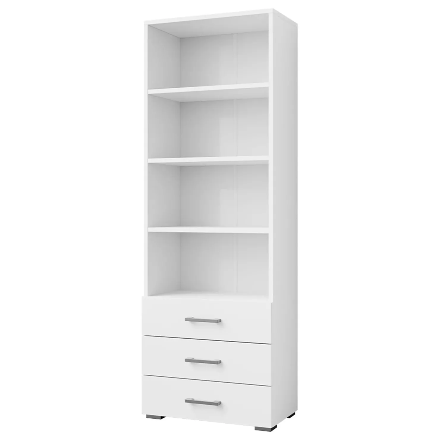 Garnero Arredamenti Libreria 63x190h cm 3 cassetti design moderno bianco Pastello Discount