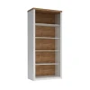 Garnero Arredamenti Libreria 90x198h cm 5 ripiani bianco frassinato rovere Provenza