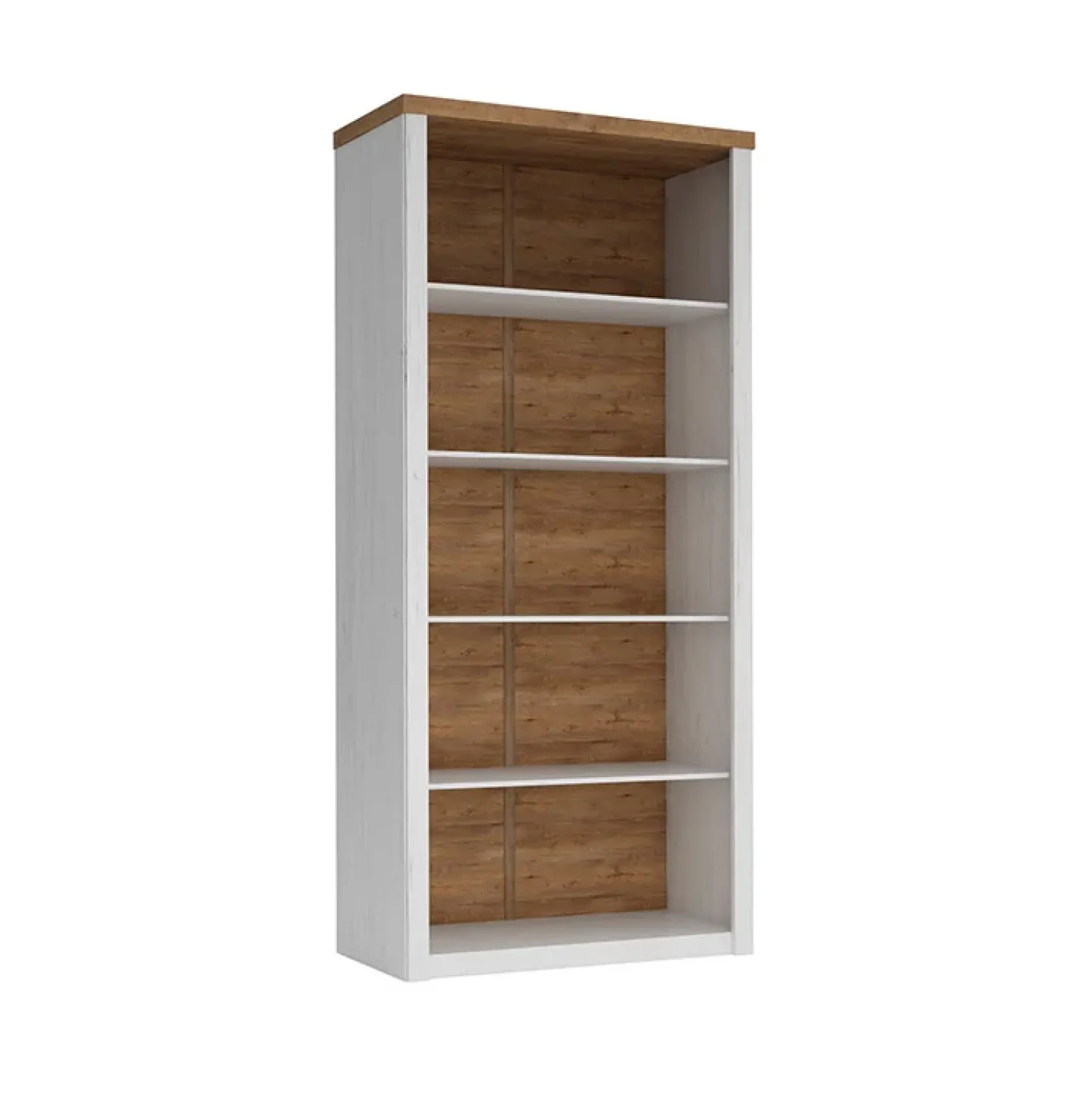 Garnero Arredamenti Libreria 90x198h cm 5 ripiani bianco frassinato rovere Provenza