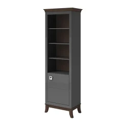 Garnero Arredamenti Libreria 66x207h cm 4  ripiani moderna antracite lucido rovere scuro Umag Antracite - Wengè Hot