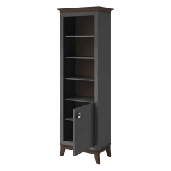 Garnero Arredamenti Libreria 66x207h cm 4 ripiani moderna antracite lucido rovere scuro Umag Antracite - Wengè Hot