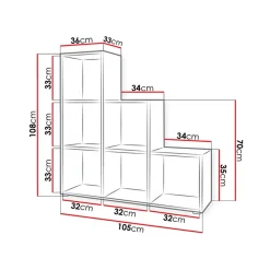 Garnero Arredamenti Libreria 105x108h cm 6 vani a giorno moderna bianco Reading Bianco Opaco Clearance