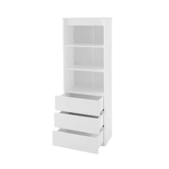 Garnero Arredamenti Libreria 60x180h cm 3 vani a giorno 3 cassetti moderna bianco Sterling Bianco Opaco Discount