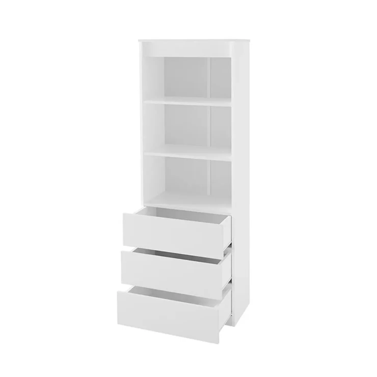 Garnero Arredamenti Libreria 60x180h cm 3 vani a giorno 3 cassetti moderna bianco Sterling Bianco Opaco Discount
