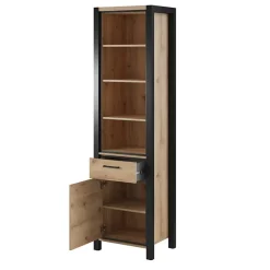 Garnero Arredamenti Libreria 55x200h cm design industrial quercia nero opaco Neive Best