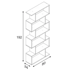 Garnero Arredamenti Libreria 80x192h cm design moderno chiaro Zaira Rovere Online