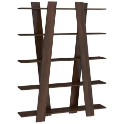 Garnero Arredamenti Libreria 150x194h cm design moderna da parete rovere scuro Cosmo Noce Sale