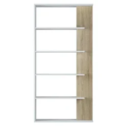 Garnero Arredamenti Libreria 90x180h cm moderna bianco opaco rovere Elira Bianco Opaco - Rovere Sale