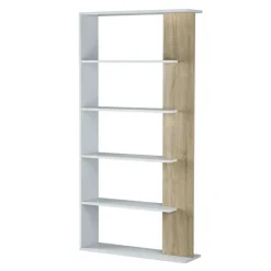 Garnero Arredamenti Libreria 90x180h cm moderna bianco opaco rovere Elira Bianco Opaco - Rovere Sale