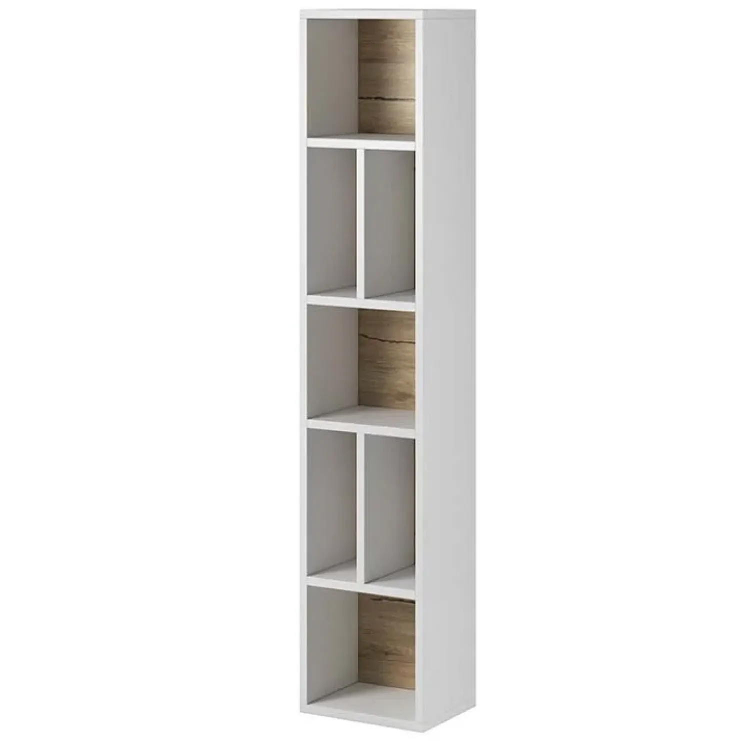 Garnero Arredamenti Libreria 32x159h cm moderna design bianco rovere Tahiti Clearance