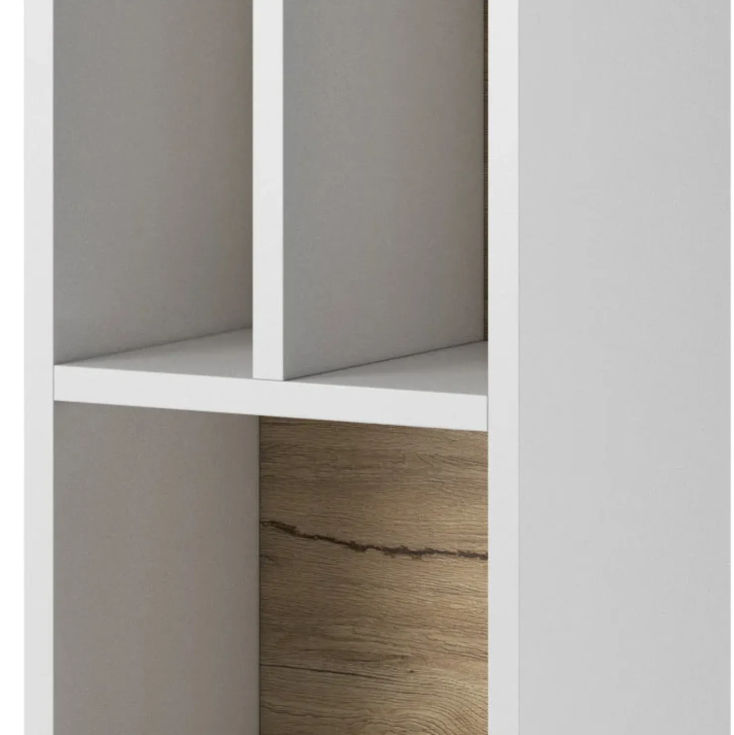 Garnero Arredamenti Libreria 32x159h cm moderna design bianco rovere Tahiti Clearance
